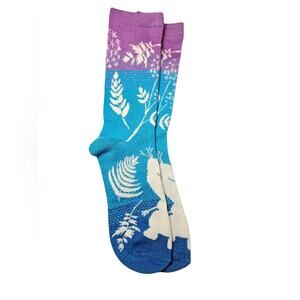NWOT OS One Pair Of Disney Purple and Blue Patterned Socks, Never Used.